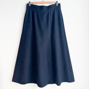 Rina Lange Navy Blue Wool Blend A line Mid Skirt M